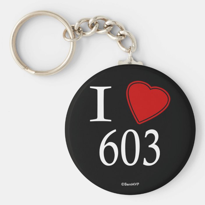 I Love 603 Manchester Key Chain
