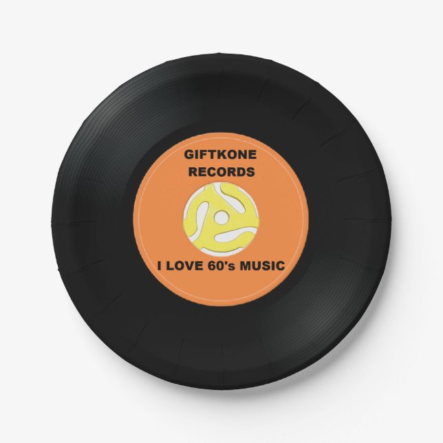 I love 60's Music Paper Plates (Front)