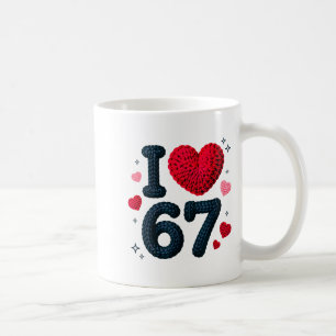 I Love 67 Cute Cozy 67 Knitted Yarn Pattern 67 Mem Coffee Mug