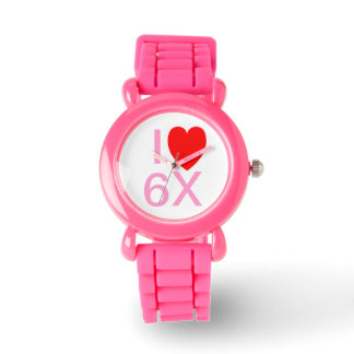 "I LOVE 6X" Funny slogan watch
