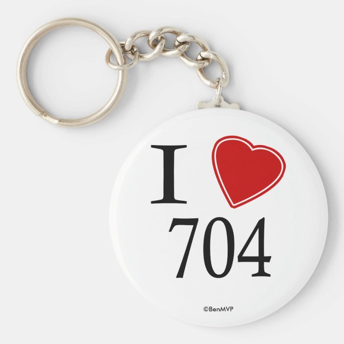 I Love 704 Charlotte Key Chain