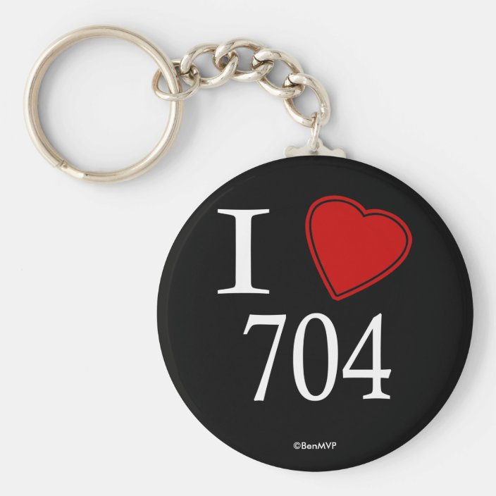 I Love 704 Charlotte Key Chain