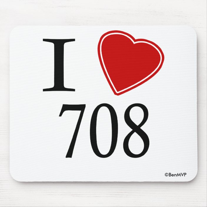 I Love 708 Chicago Mouse Pad