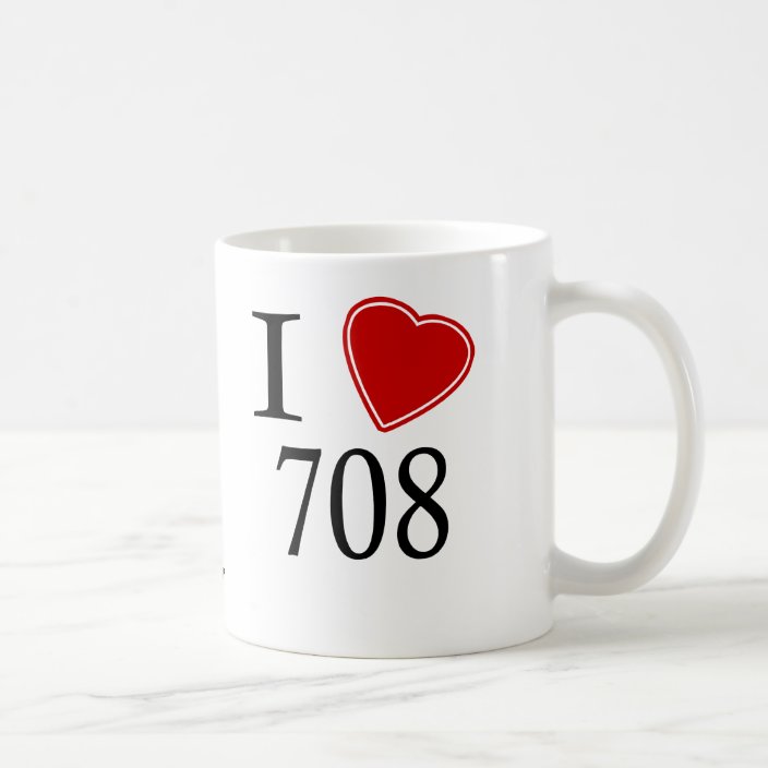 I Love 708 Chicago Mug