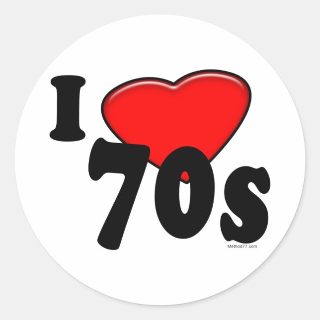 I Love 70s Sticker (Front)