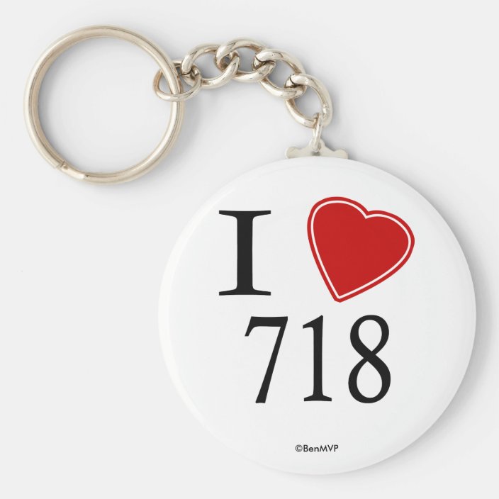 I Love 718 Brooklyn Keychain