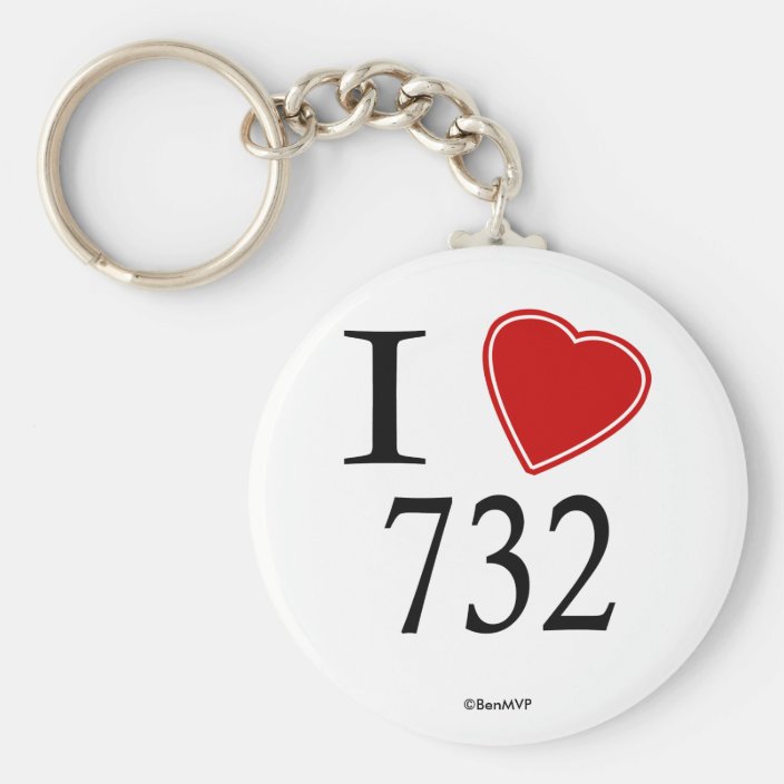 I Love 732 Iselin Key Chain