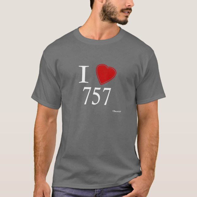 I Love 757 Virginia Beach T-Shirt (Front)