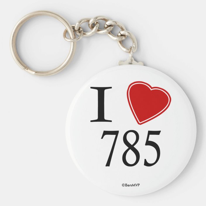 I Love 785 Topeka Keychain