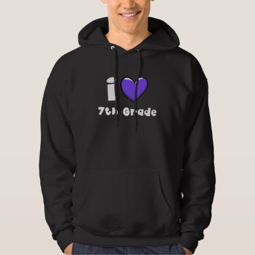 I Love 7th Grade Boys Girls Teacher Seventh Grade  Hoodie