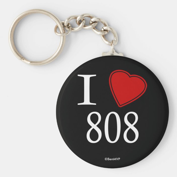 I Love 808 Honolulu Keychain