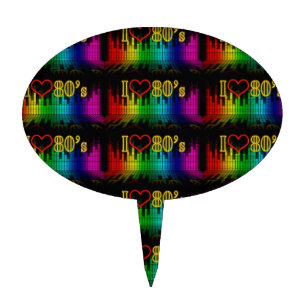 i love 80s cake topper