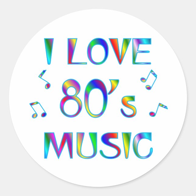 I Love 80s Classic Round Sticker (Front)