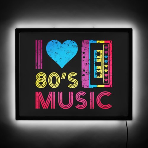 I Love 80s Music LED Illuminated Sign