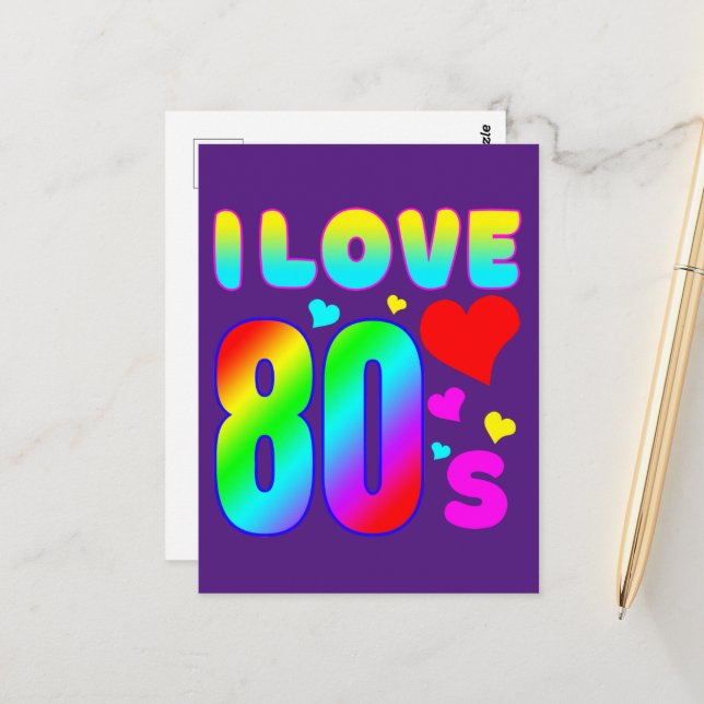 I Love 80s Postcard (Front/Back In Situ)