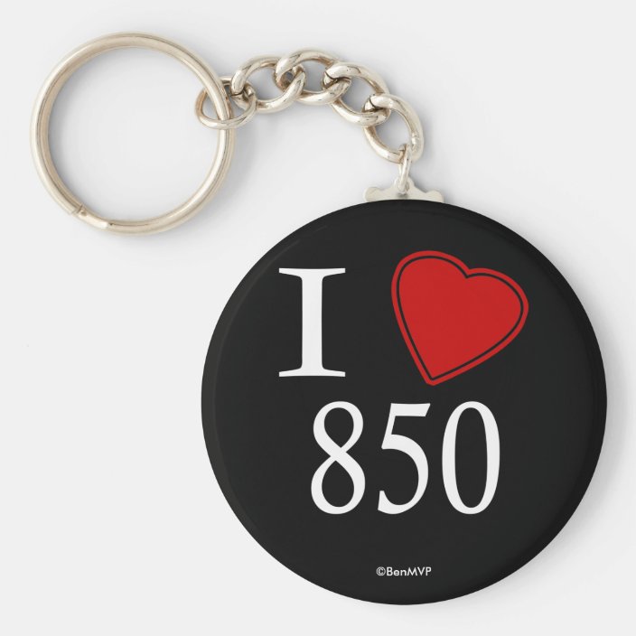 I Love 850 Tallahassee Key Chain