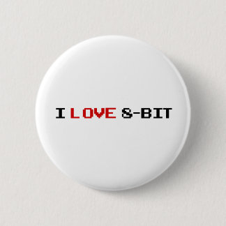 I Love 8 Bit Button