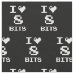 I Love 8 Bits, gamer geek design Fabric