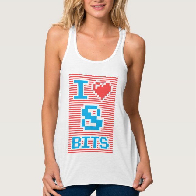 I Love 8 Bits, geek, nerd, Tank Top (Front)
