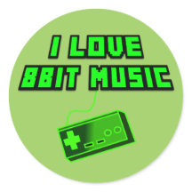 I Love 8Bit Music Green Retro Digital Art