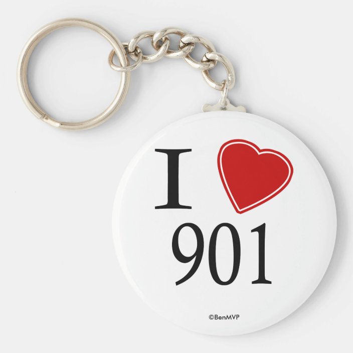 I Love 901 Memphis Key Chain