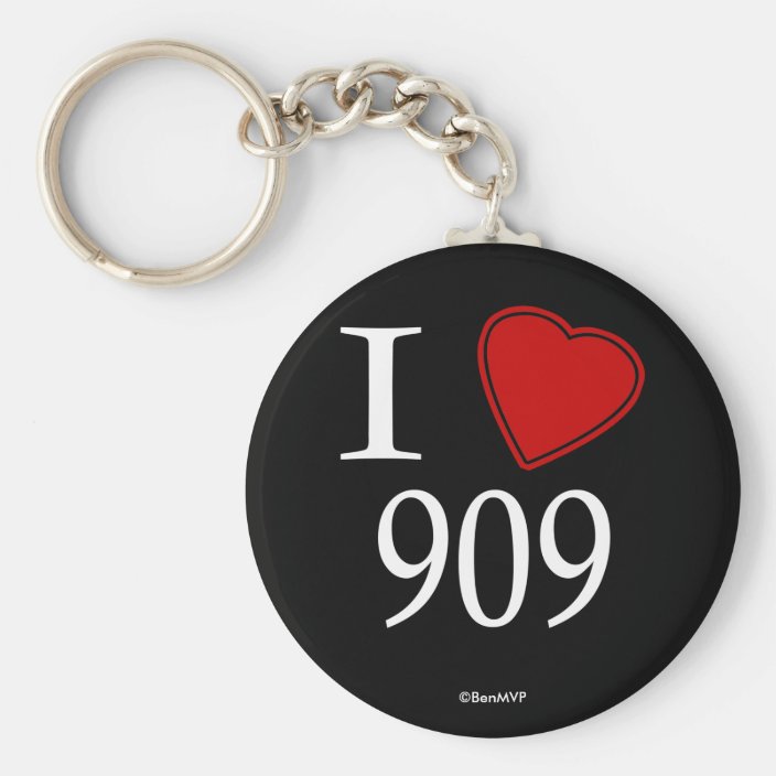 I Love 909 Riverside Keychain