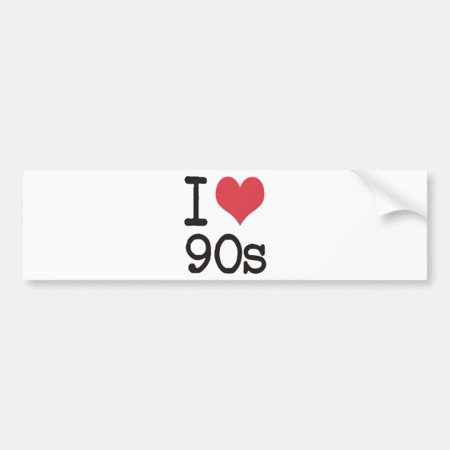 I Love 90s Products & Designs! Bumper Sticker (Front)