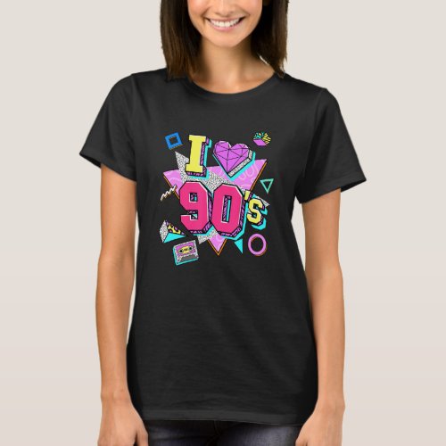 I Love 90s Retro Aesthetic 1990s Party Outfit 90s  T_Shirt