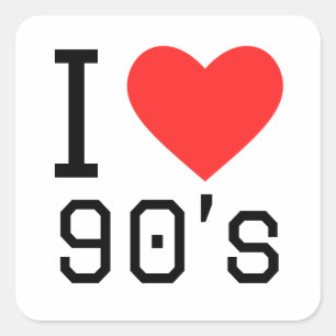 I love 90s square sticker