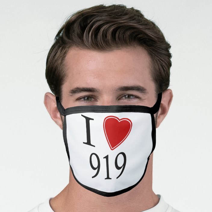I Love 919 Raleigh Face Mask