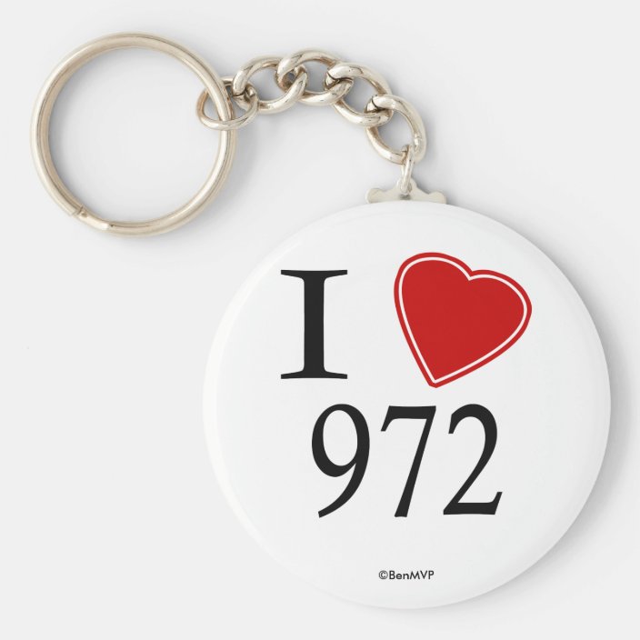 I Love 972 Garland Keychain