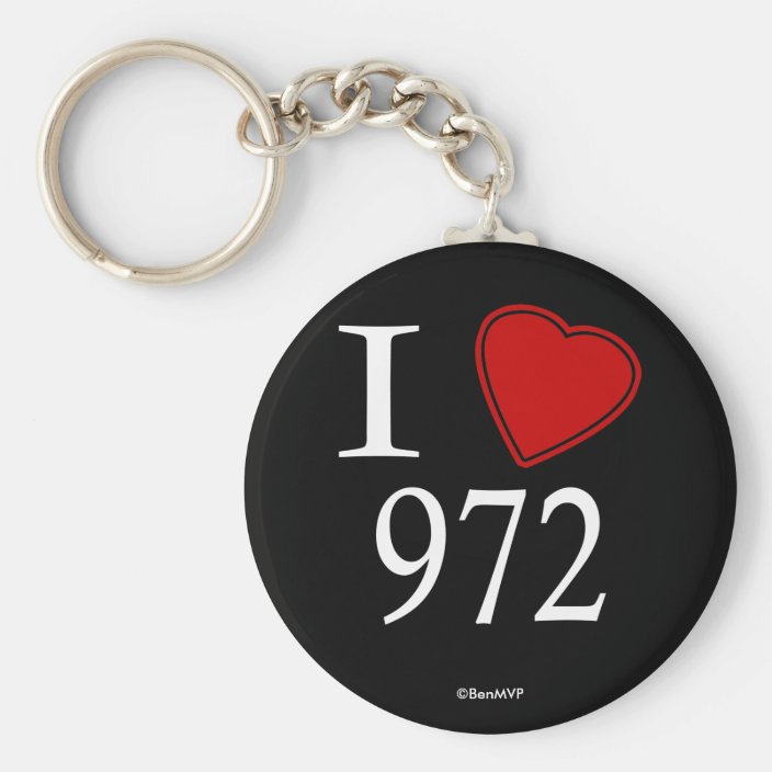 I Love 972 Plano Key Chain