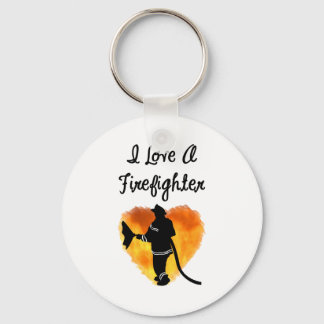 I Love A Firefighter Keychain