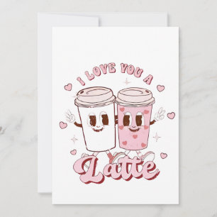 I Love a Latte Groovy Bubble Tea Valentine Lovers Save The Date