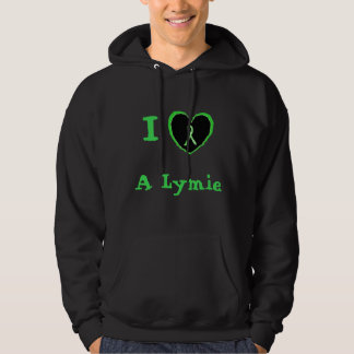 I Love a Lymie, Heart with Lyme Awareness Ribbon Hoodie