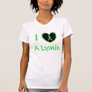 I Love a Lymie, Heart with Lyme Awareness Ribbon