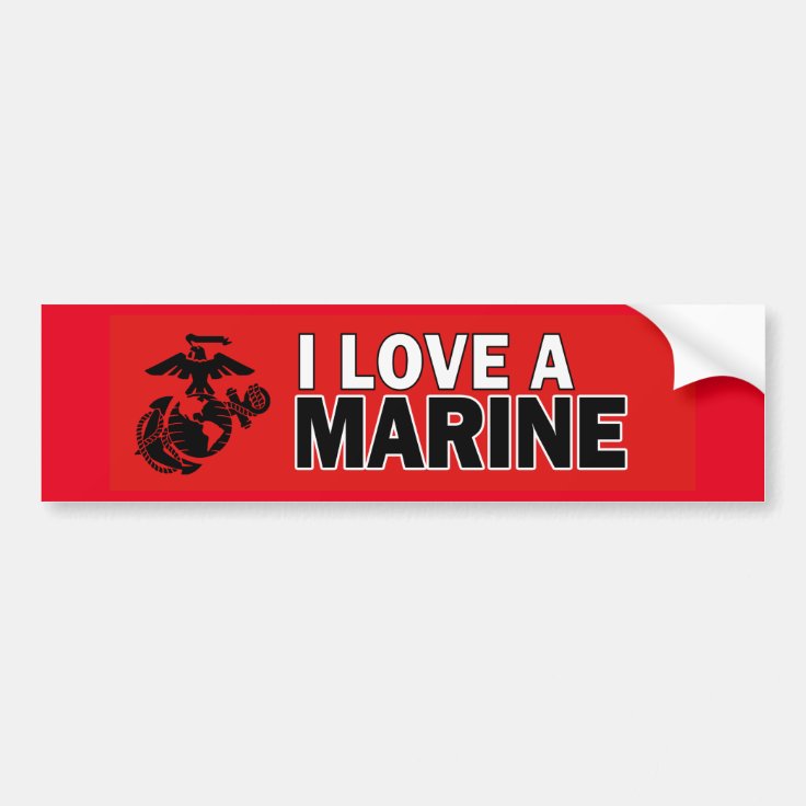 I Love a Marine Bumper Sticker | Zazzle