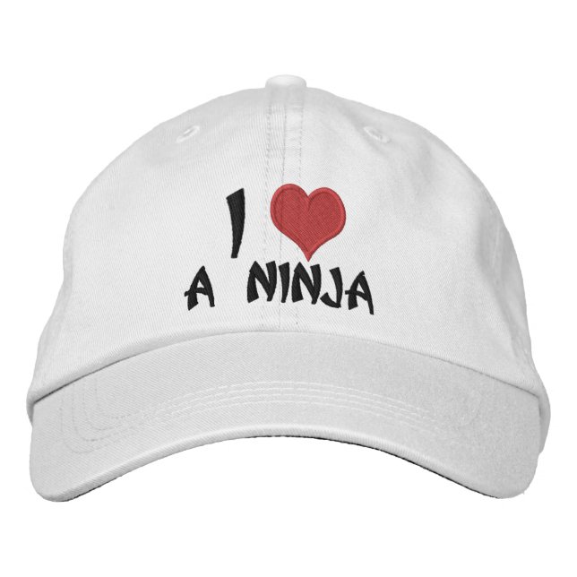I Love A Ninja Embroidered Baseball Hat (Front)