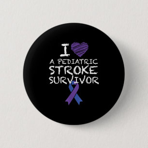 I Love A Pediatric Stroke Survivor Awareness Ribbo Button
