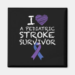 I Love A Pediatric Stroke Survivor Awareness Ribbo Magnet
