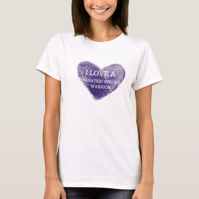 I love a pediatric stroke warrior ladies t-shirt (Front)