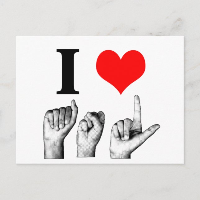I Love A-S-L Postcard (Front)