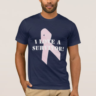 "I Love a Survivor" Block Letter Support T-Shirt