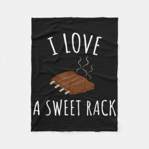I Love A Sweet Rack Bbq Ribs Funny T Shirt Fleece Blanket