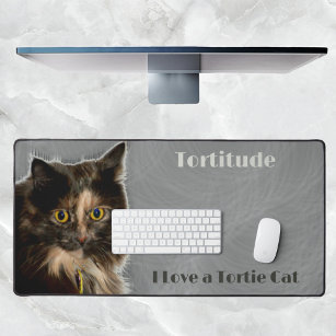 I Love a Tortie Cat Feline Photographic Desk Mat