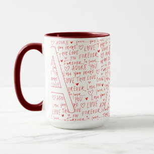 I Love A You — Personalized Initial “A” Romantic D Mug