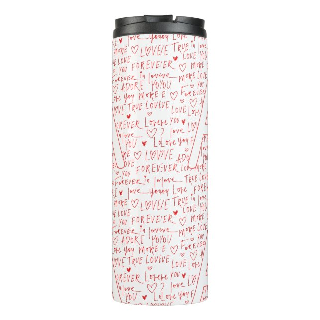 I Love A You — Personalized Initial “A” Romantic Thermal Tumbler (Back)