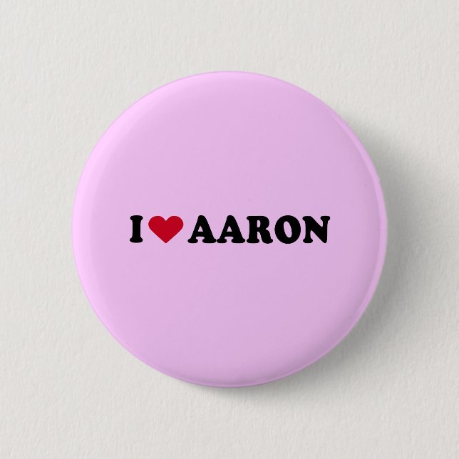 I LOVE AARON PINBACK BUTTON (Front)