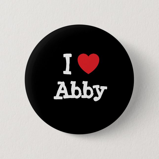 I love Abby heart T-Shirt Button (Front)