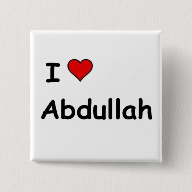 I Love Abdullah Button (Front)